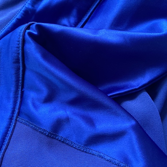 Giorgio Armani black label wide leg flowy pants, electric blue, silk insert IT46 - Picture 11 of 15